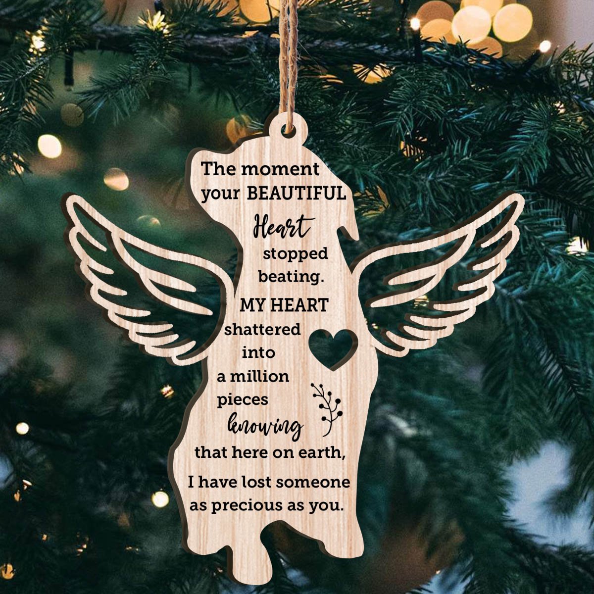 Rottweiler Dog Shape Personalizedwitch Christmas Printed Wood Memorial Ornament