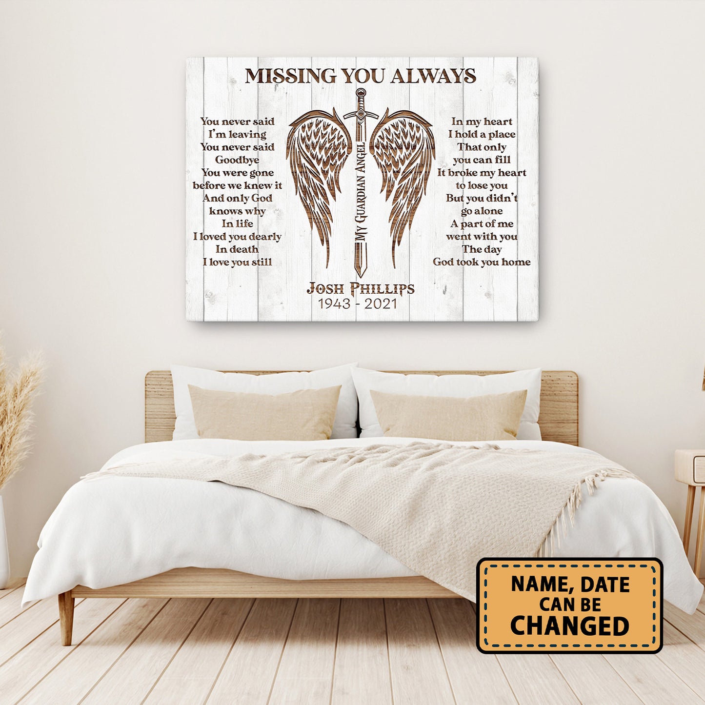 Missing You Always Memorial Personalized Canvas