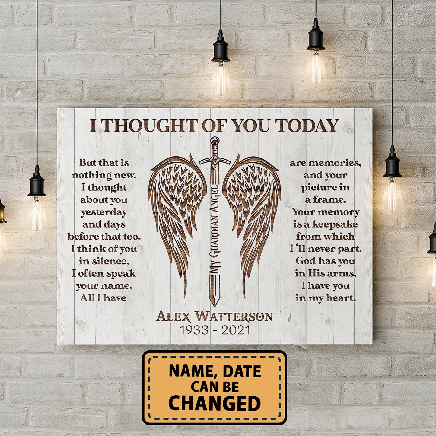 I Thought Of You Today Memorial Personalized Canvas
