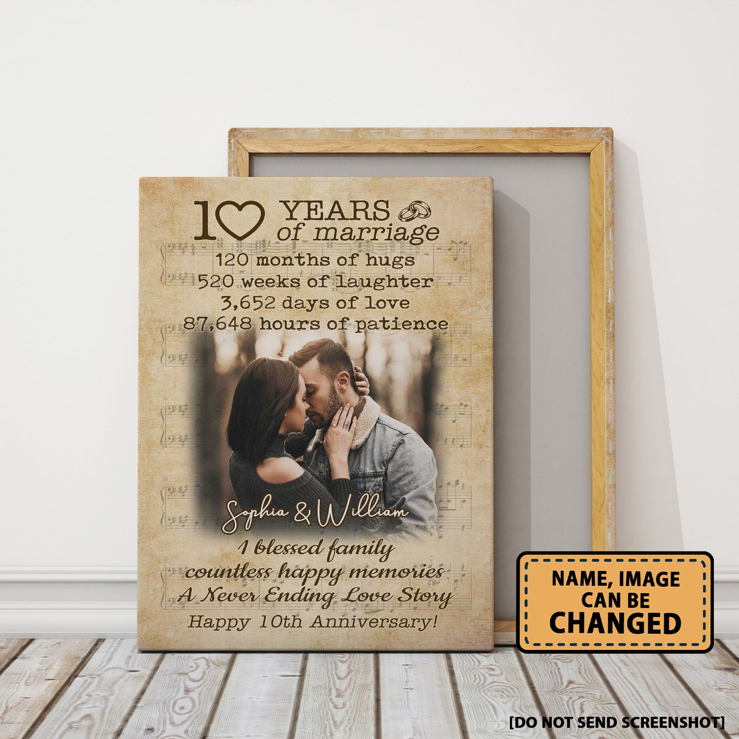 10 Years Of Marriage Custom Image Canvas Valentine Gifts