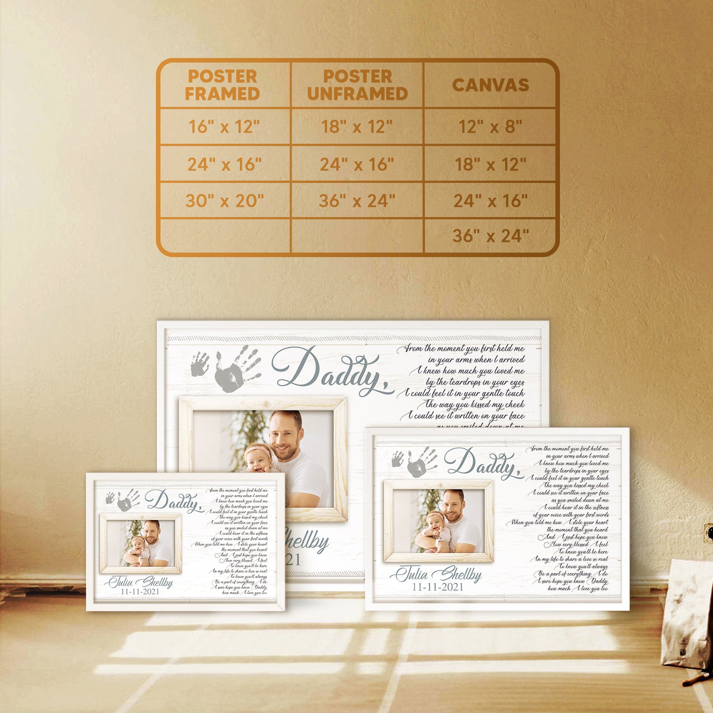 From The Moment You First Held Me Gift For New Dad Custom Image Poster