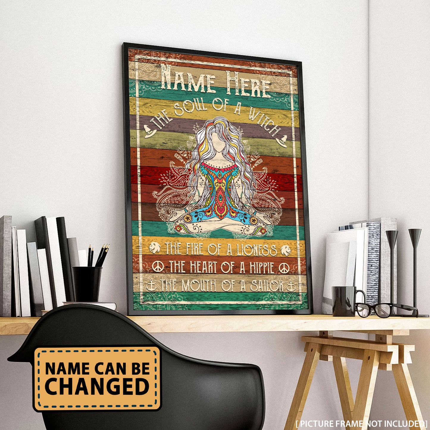 Yoga The Soul Of A Witch- Personalizedwitch Vertical Poster For Yoga Lovers