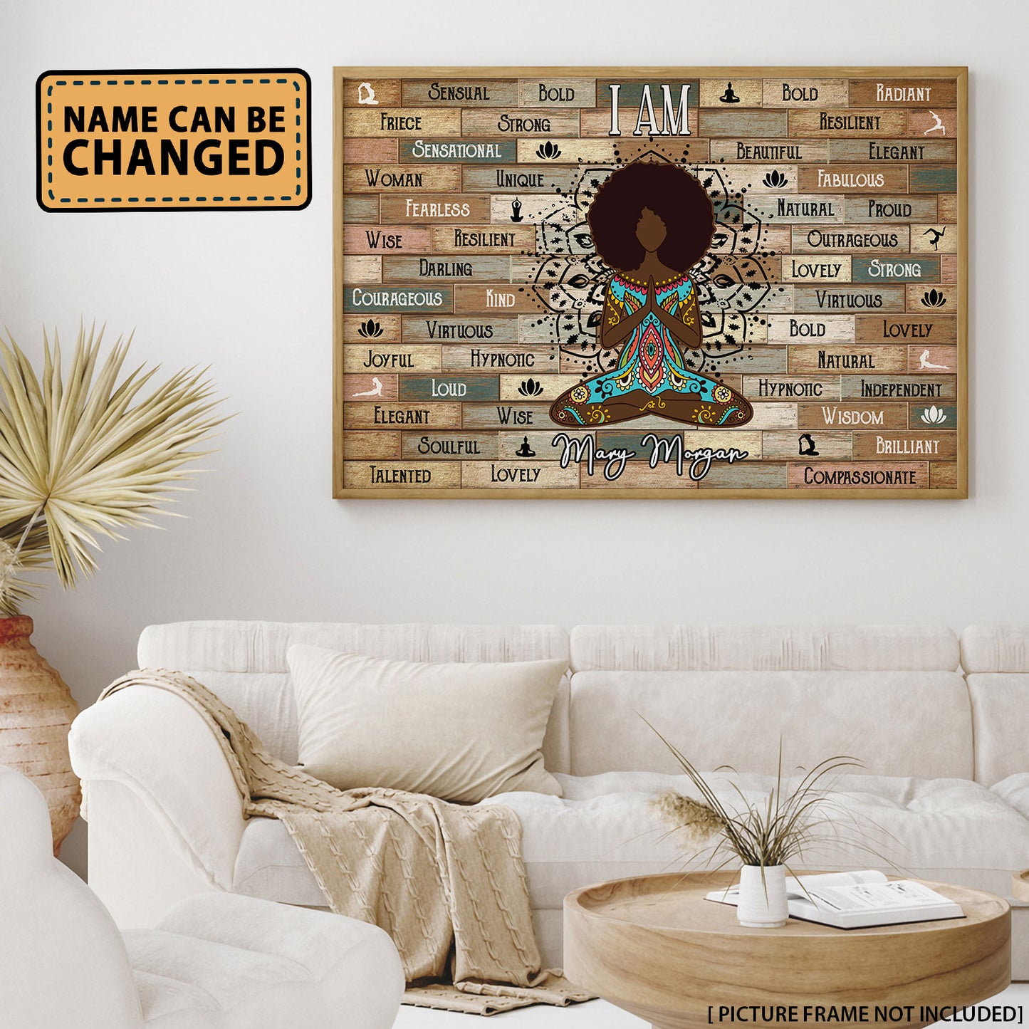 Yoga I Am Custom Name Black Woman Personalizedwitch Poster