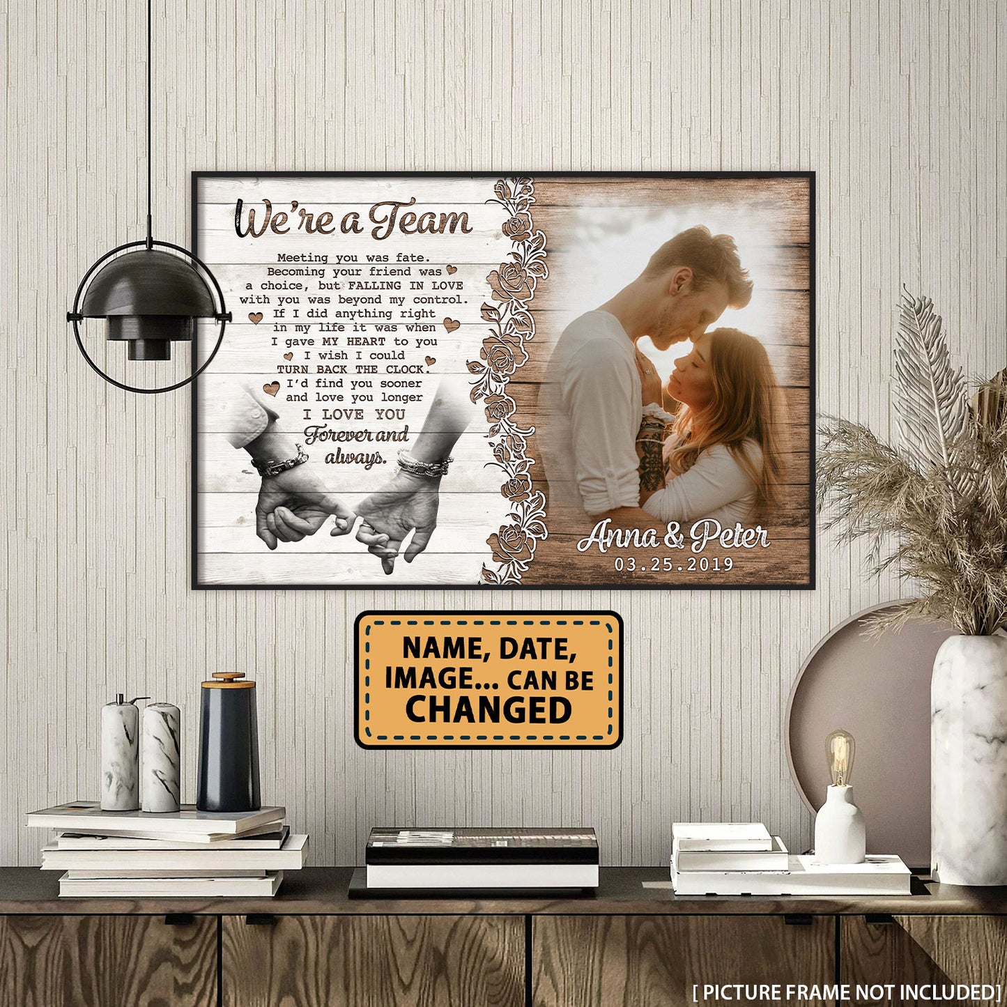 We're A Team Anniversary Personalized Poster Valentine Gifts