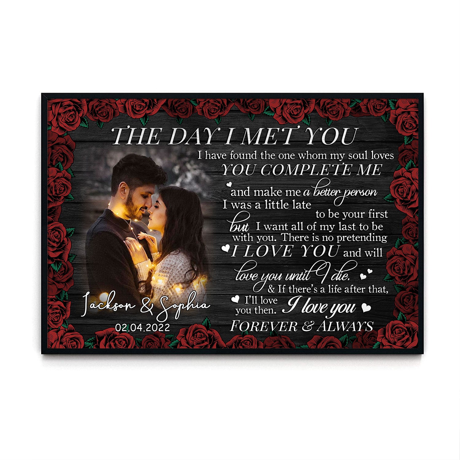 The Day I Met You Couple Anniversary Personalized Poster Valentine Gif –  PERSONALIZEDWITCH