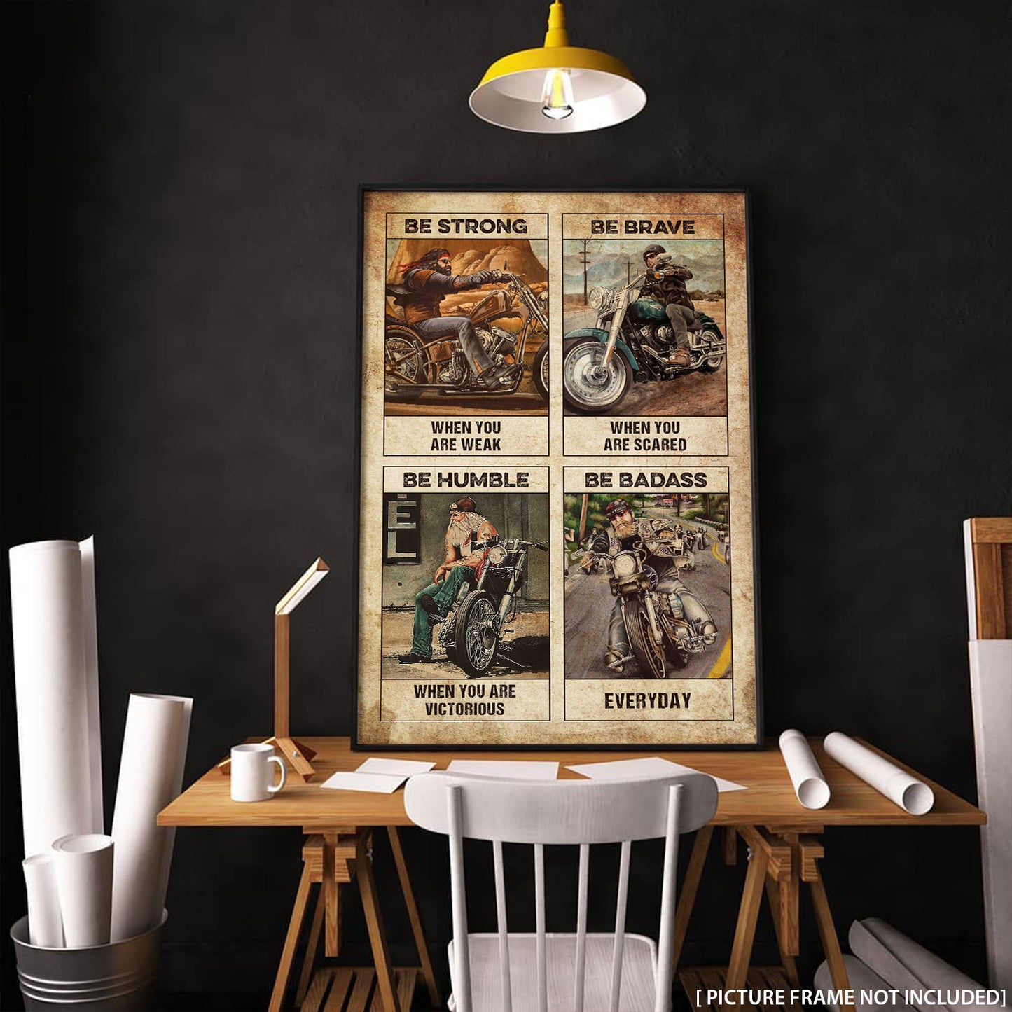 Be Strong Be Brave Be Humble Motorcycle Personalizedwitch Poster