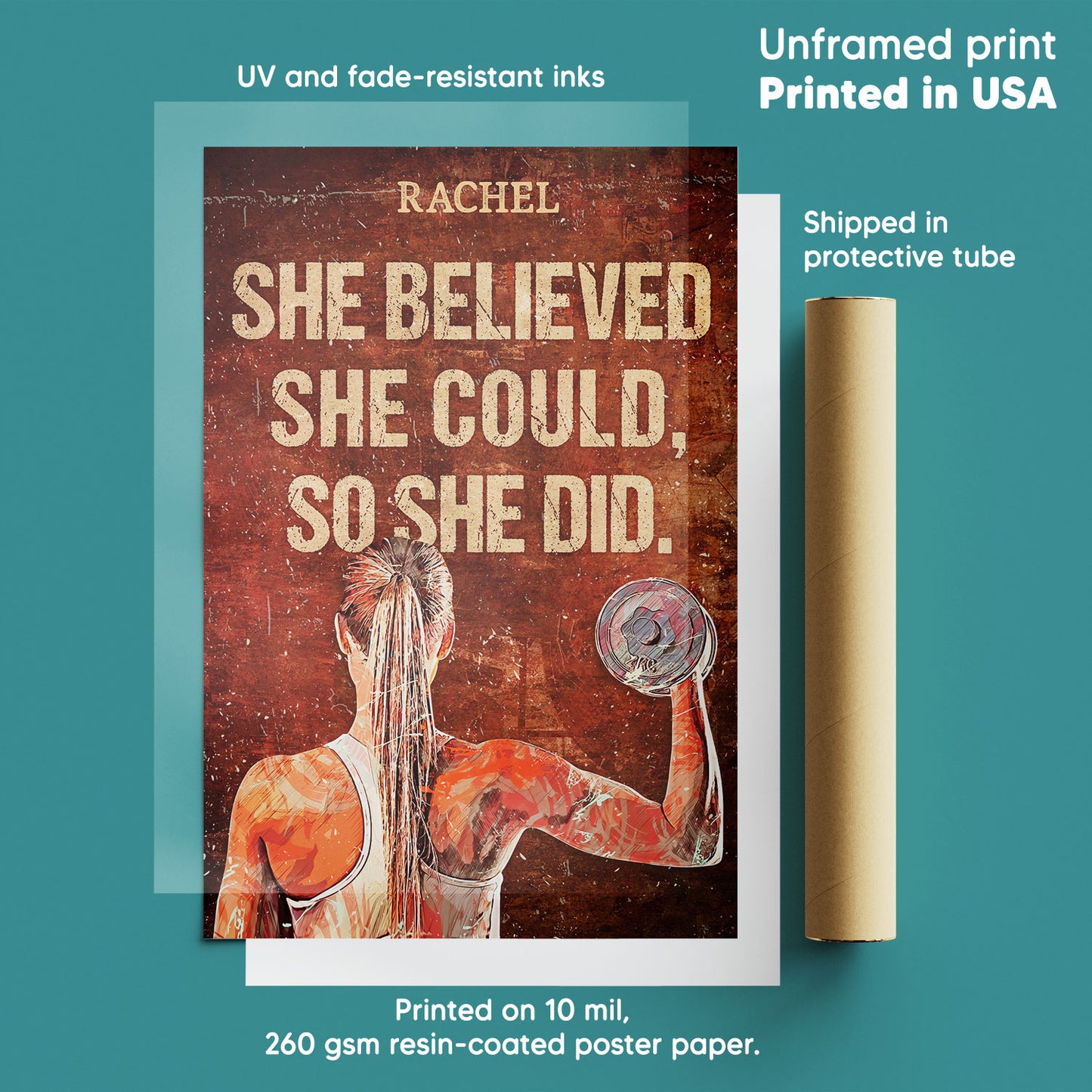 She Bebieved She Could Personalizedwitch Vertical Poster