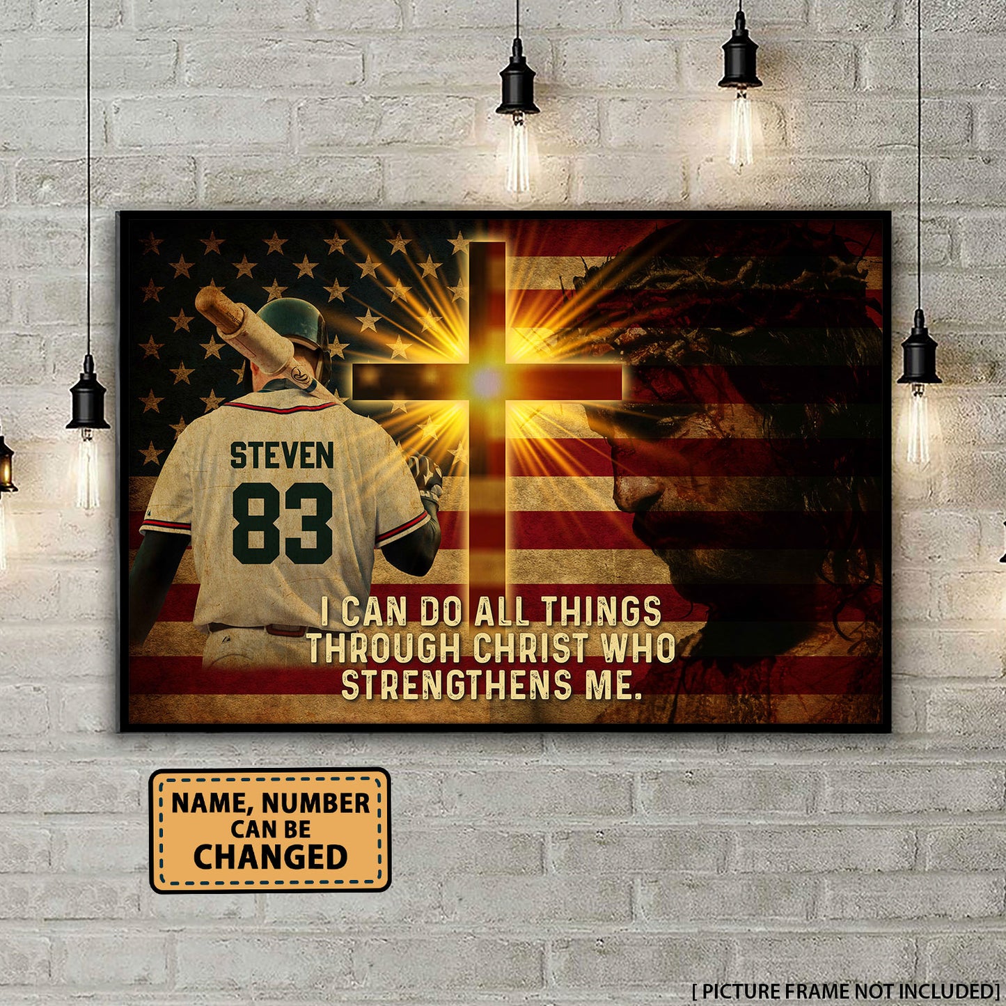 I Can Do All Things Christ Baseball Personalized Poster