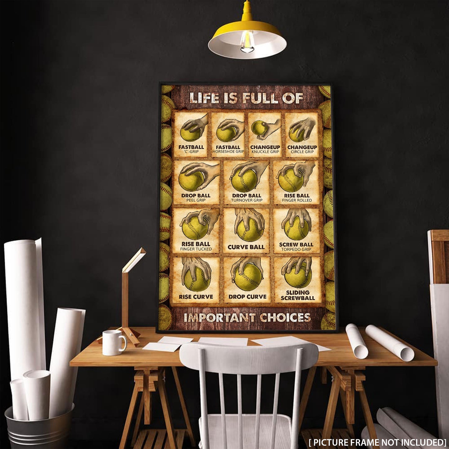 Life Is Full Of Important Choices Softball Personalizedwitch Poster
