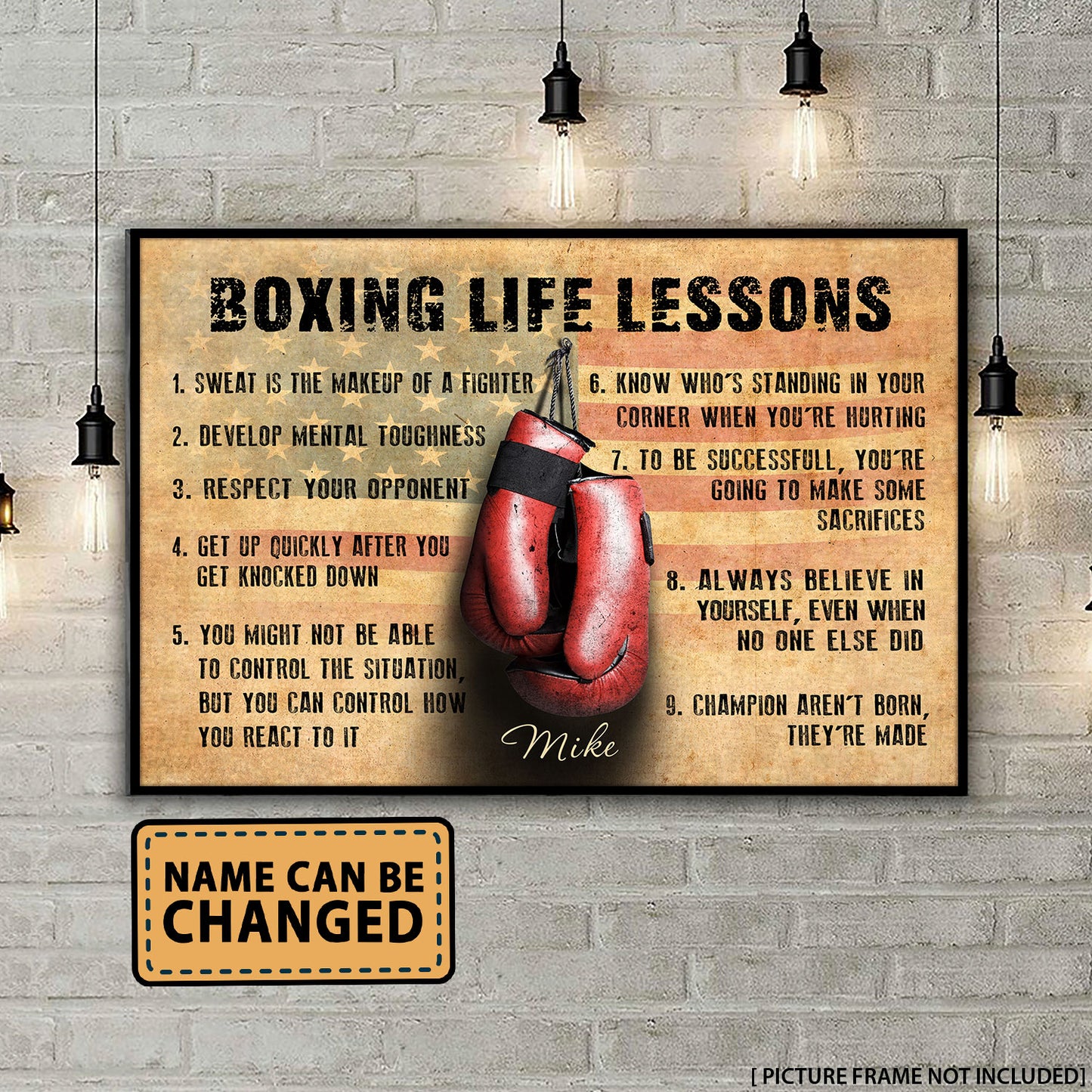 Boxing Life Lessons Flag US Personalized Poster