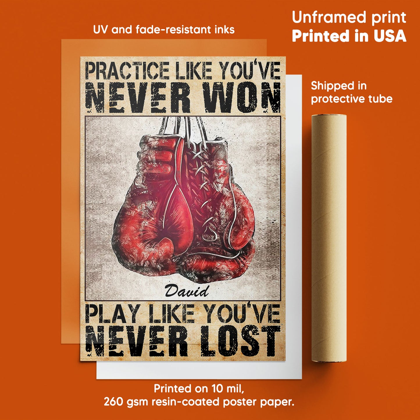 Boxing Practive Like You've Never Won Personalized Poster