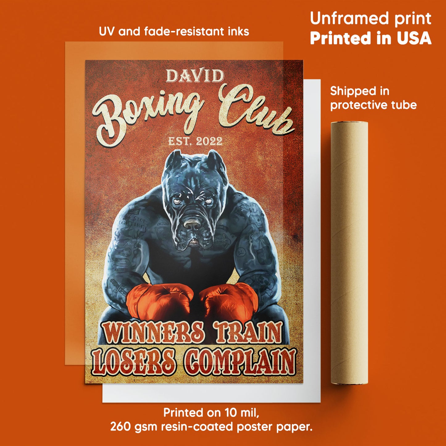 Boxing Club Winners Train Losers Complain Personalized Poster