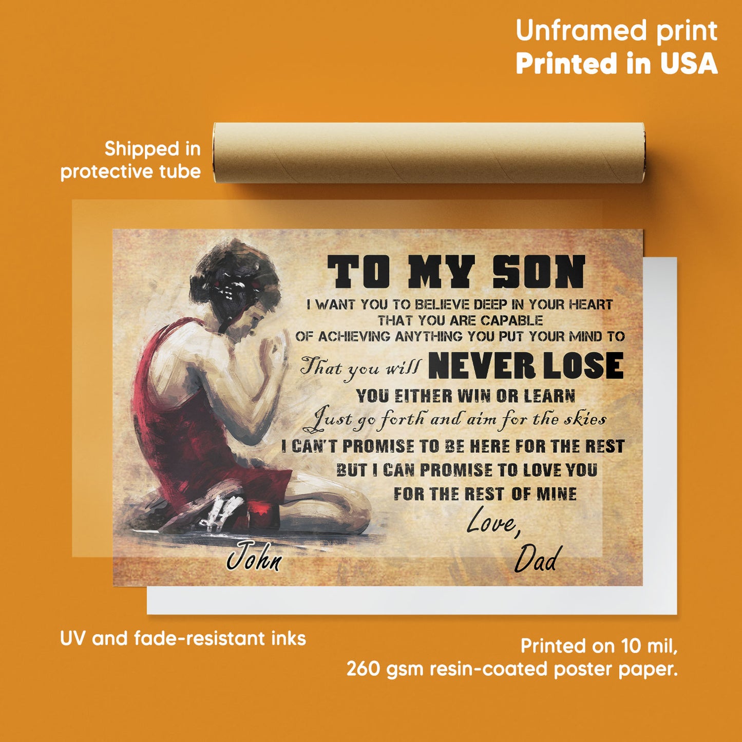 Wrestling To My Son I Want You To Believe Personalized Poster