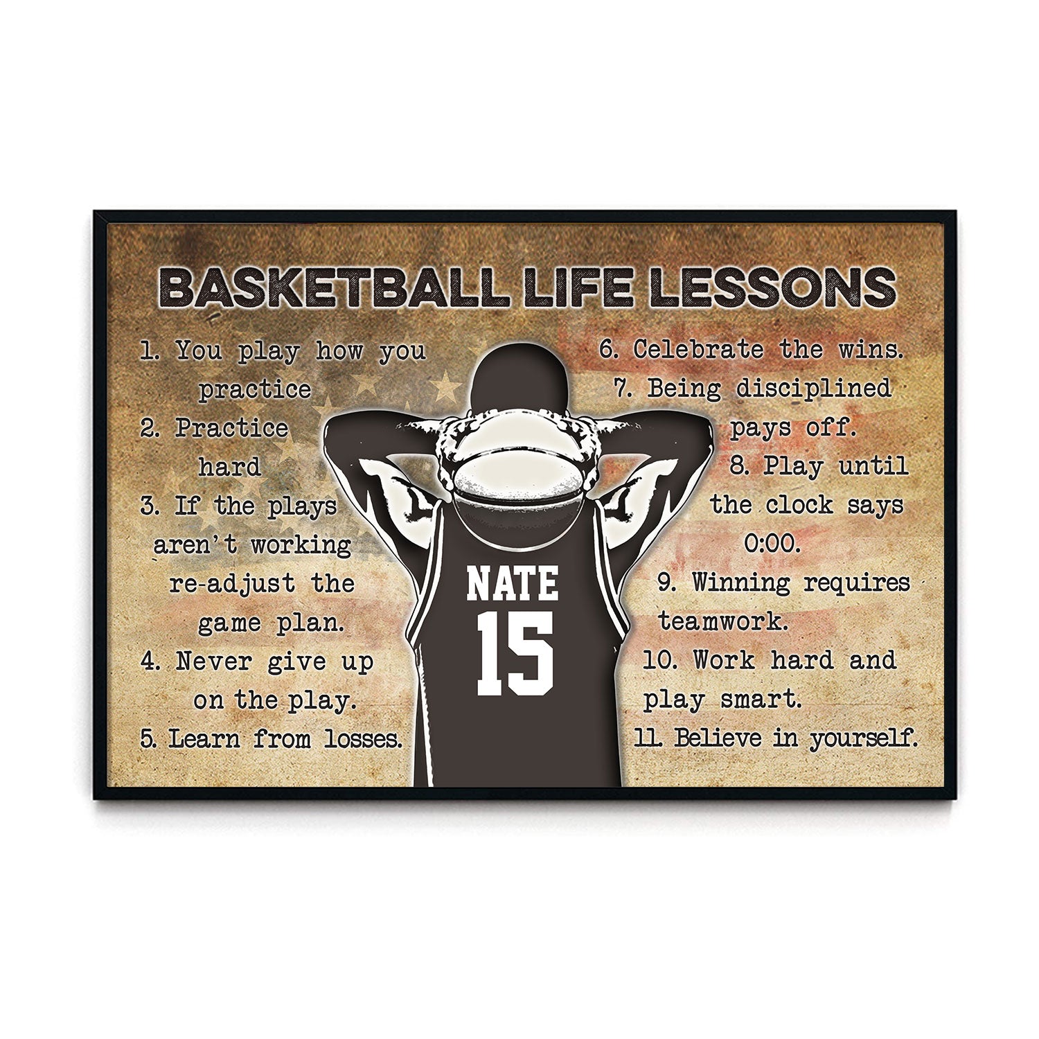 Boys Personalized Custom Number 9 Basketball Gift