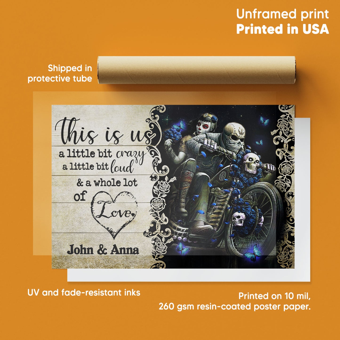 This Is Us Skull Motorcycle Personalized Poster