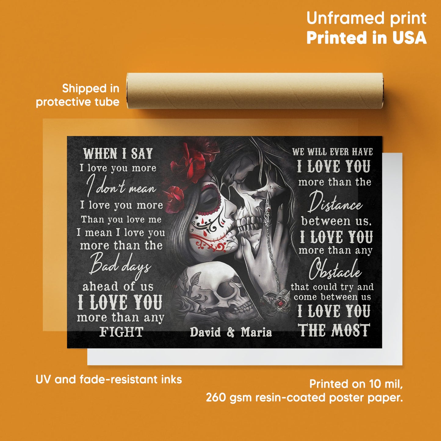 Skull When I Say I Love You More Personalized Poster