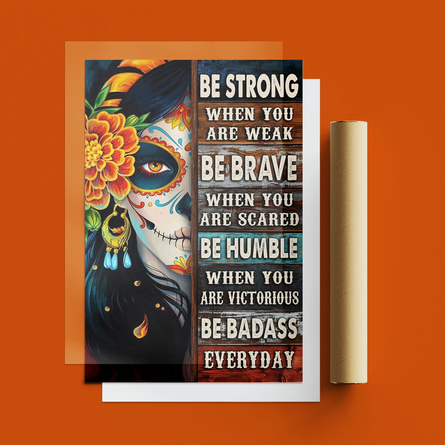 Skull Be Strong Be Brave Be Humble Personalizedwitch Poster