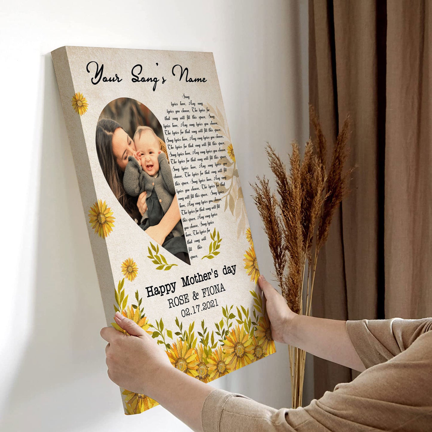 Song Lyrics Custom Image Gift For Mom From Daughter Vertical Poster