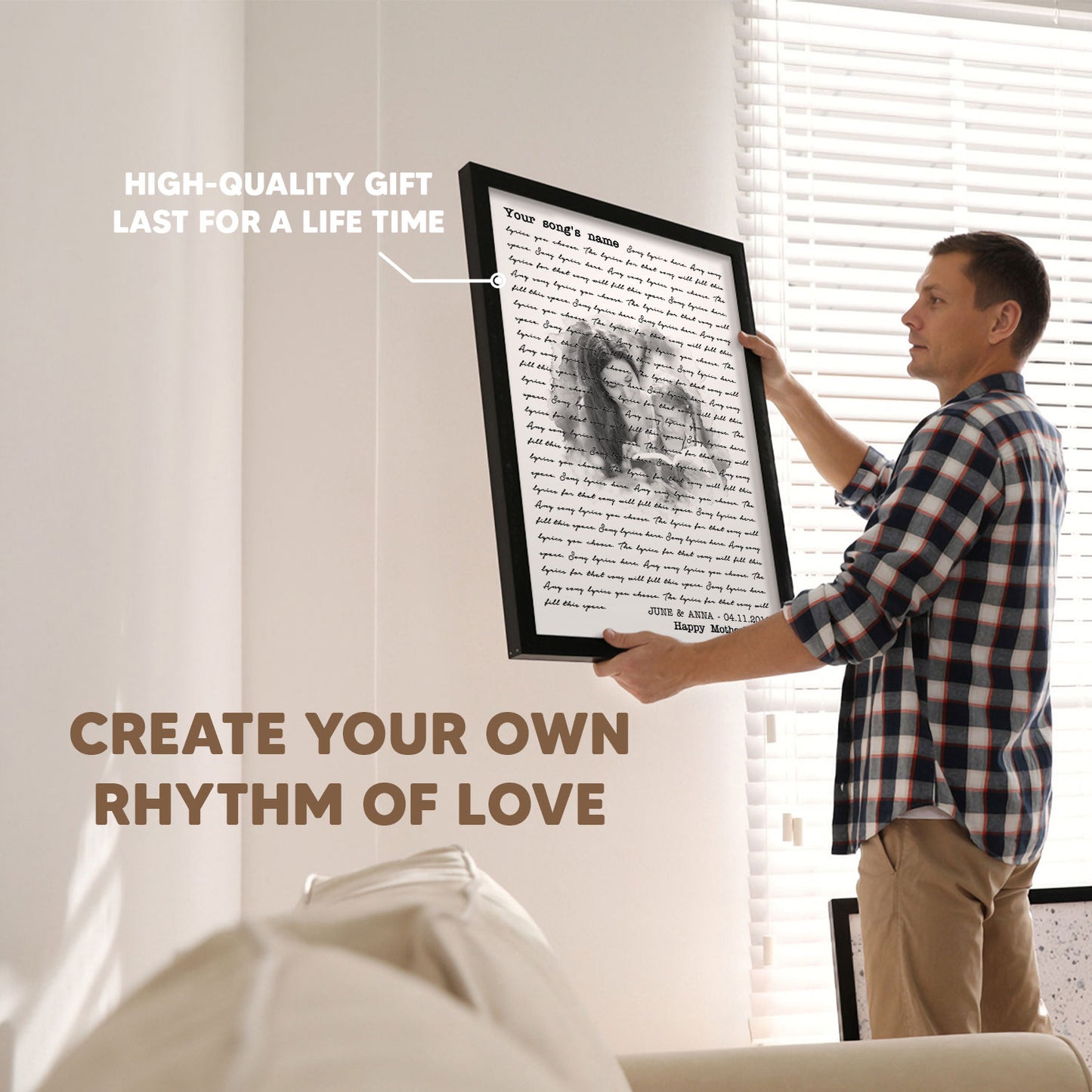 Song Lyrics Custom Image Gift For Mom Vertical Poster
