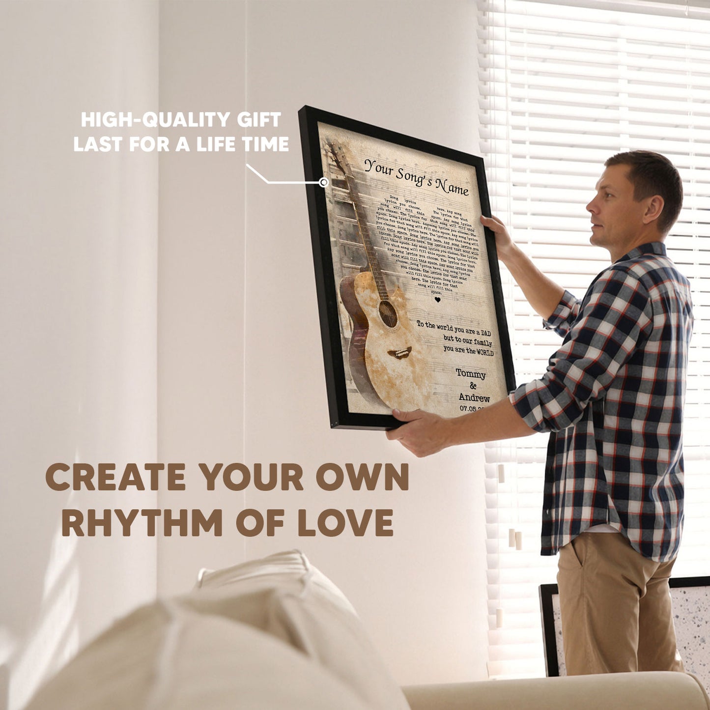 Song Lyrics Custom Image Gift For Dad Vertical Poster