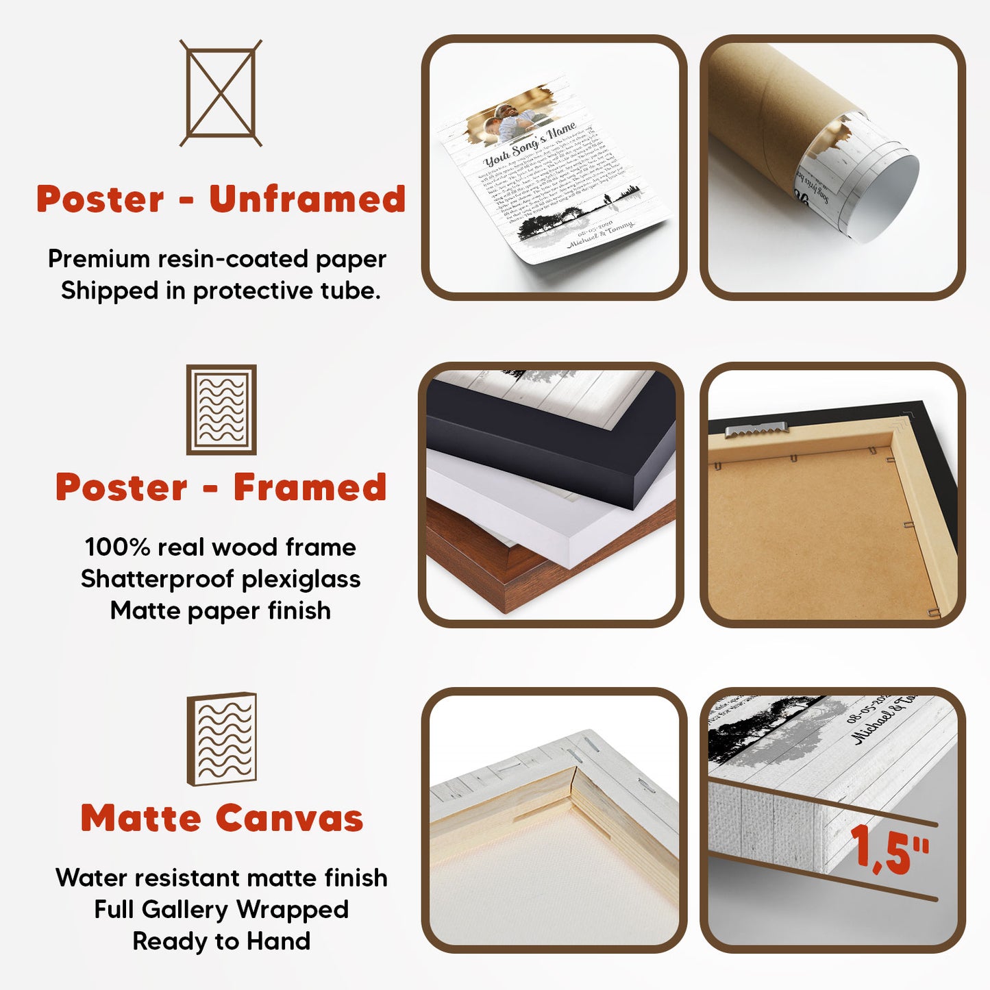 Song Lyrics Custom Image Gift For Dad Vertical Poster