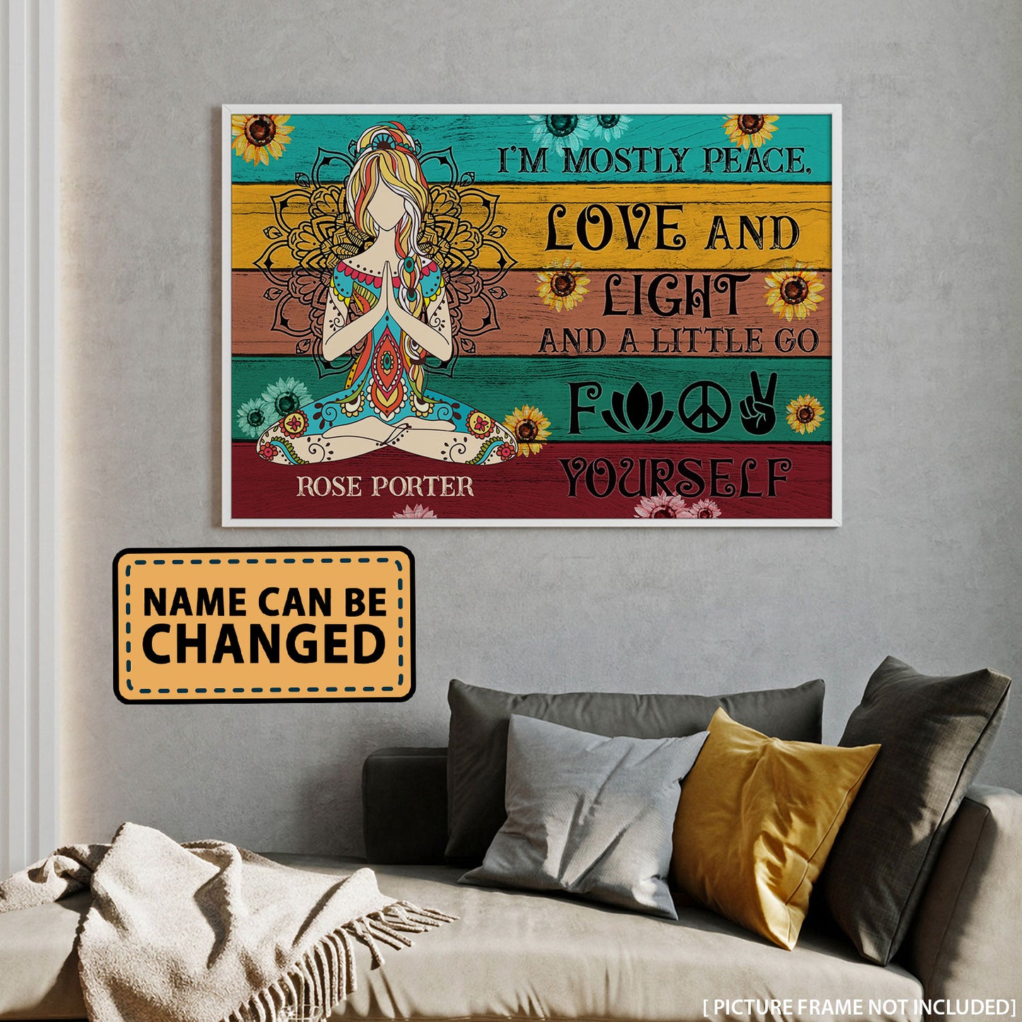 Yoga I Am Mostly Peace Love And Light 2 Personalizedwitch Poster