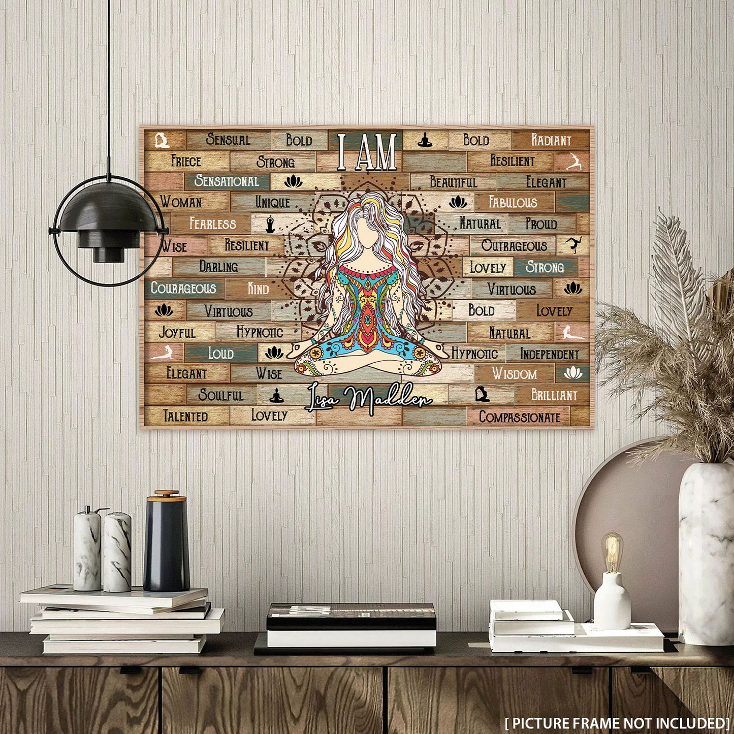 Yoga I Am Custom Name Personalizedwitch Horizontal Poster