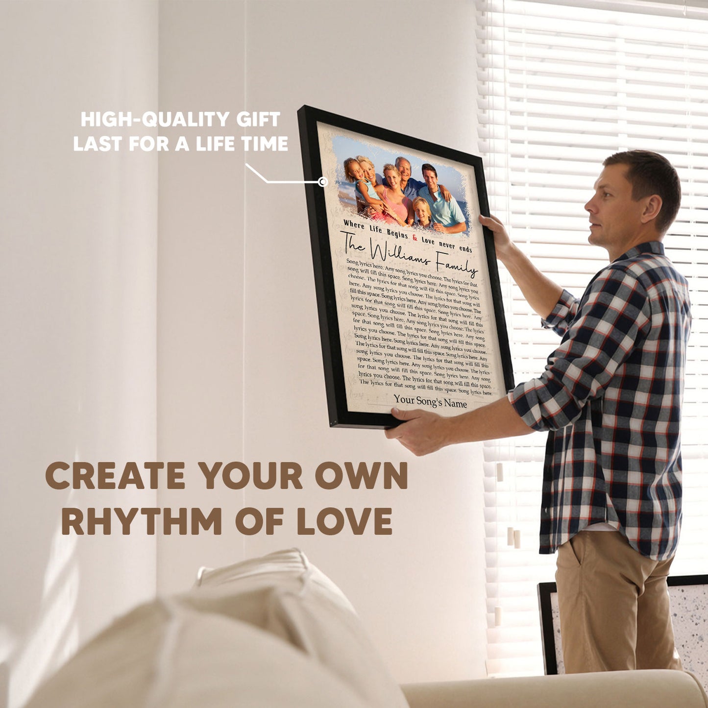Song Lyrics Custom Image Gift For Family Vertical Poster