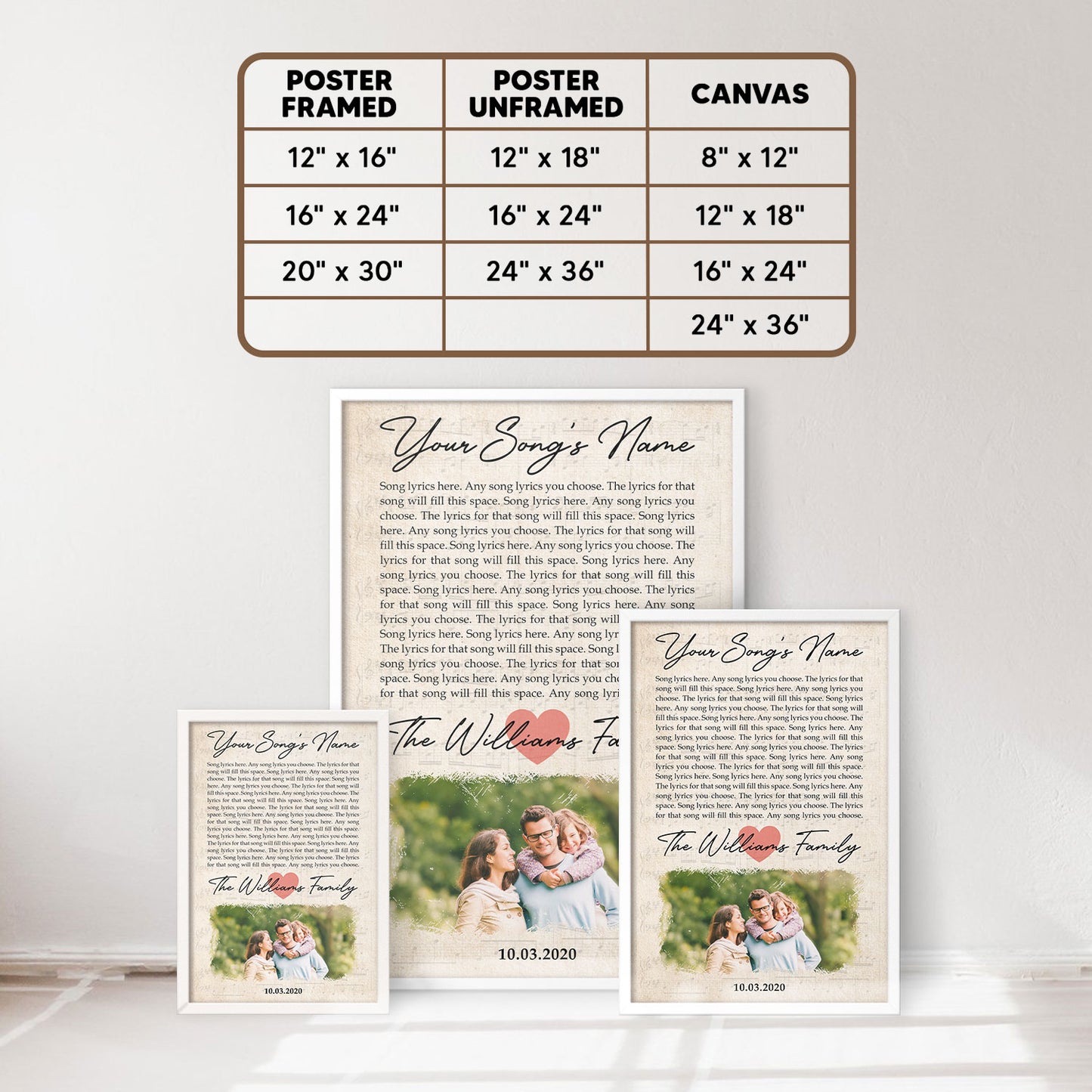 Song Lyrics Custom Your Photo Gift For Family Vertical Poster