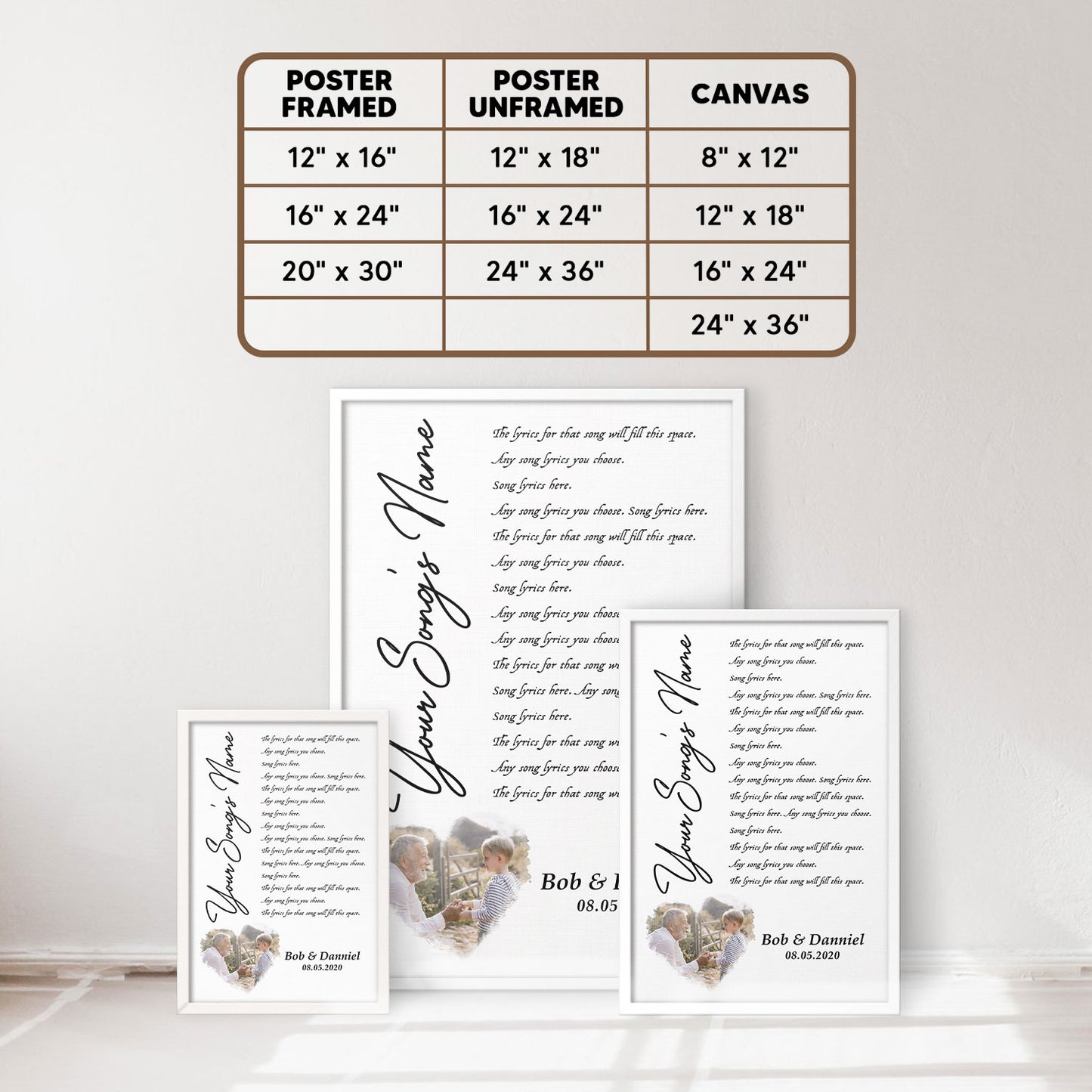 Song Lyrics Custom Image Gift For Grandpa Vertical Poster