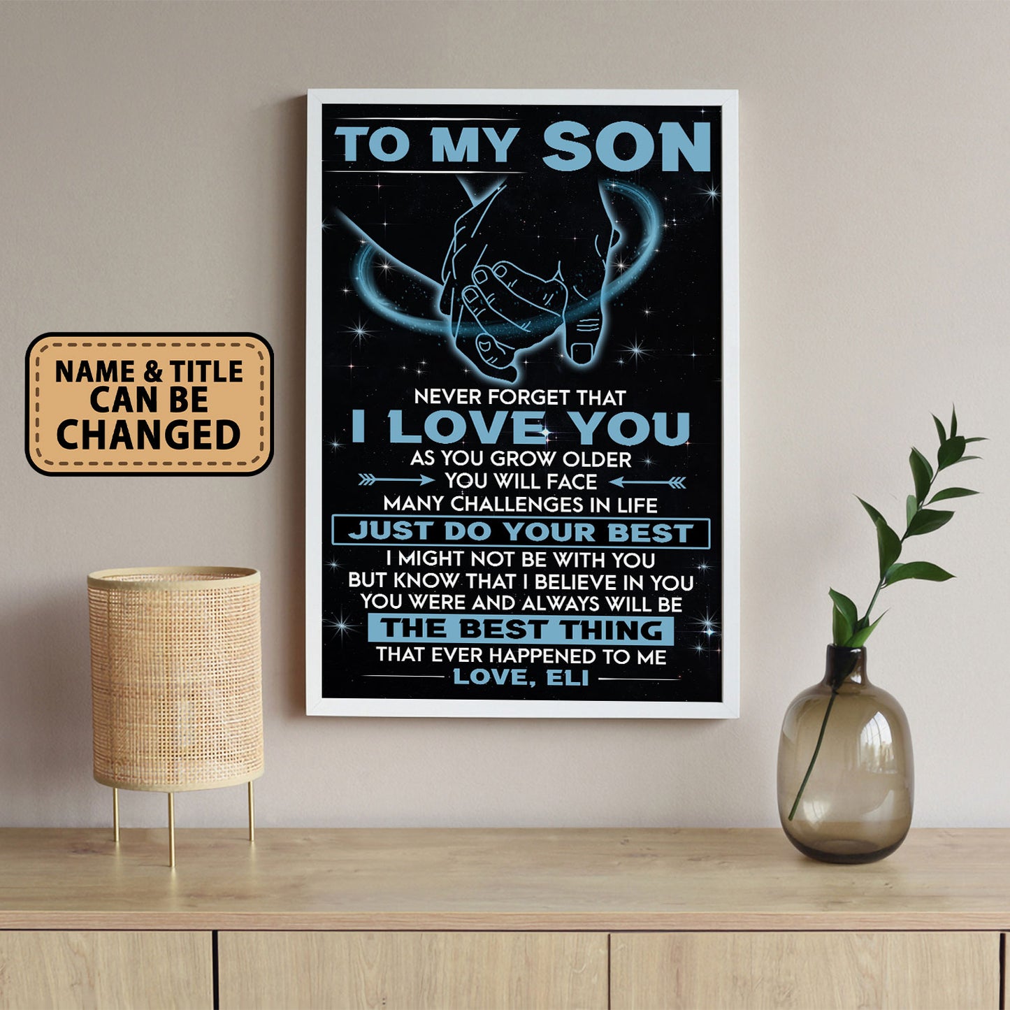 Hand To Hand Personalized Poster Gifts For Son From Dad
