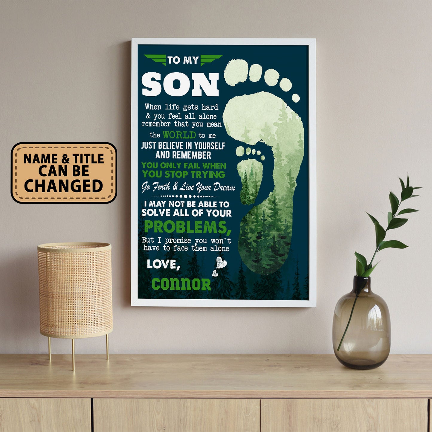 When Life Gets Hard Forest Personalized Poster Gifts For Son From Dad