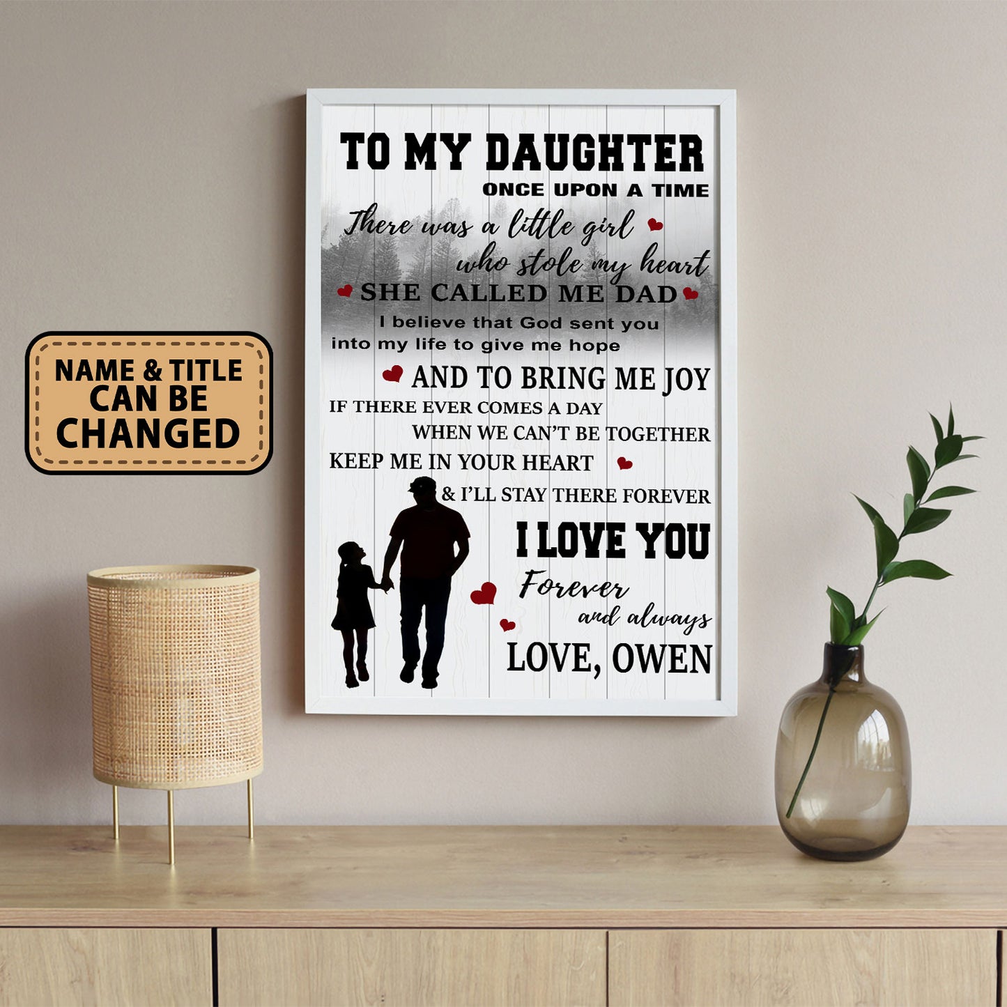 To My Daughter I Love You Forever And Always Personalized Poster