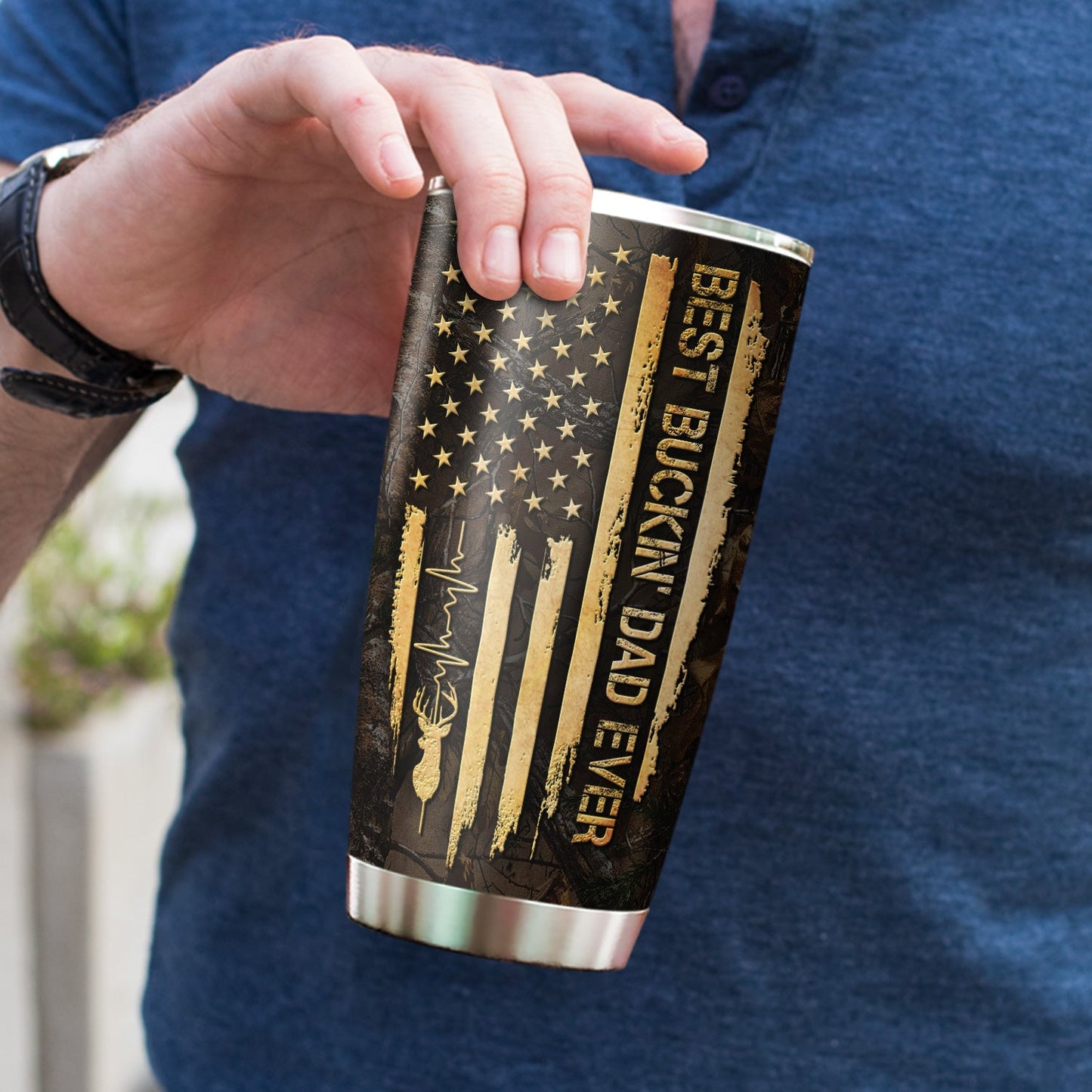 Best Buckin Dad Ever Deer Hunting 20Oz Tumbler