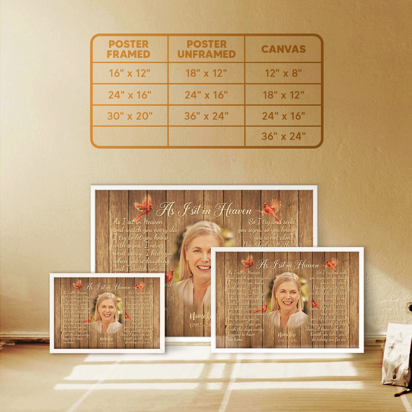 Personalized As I Sit In Heaven Print Wall Art