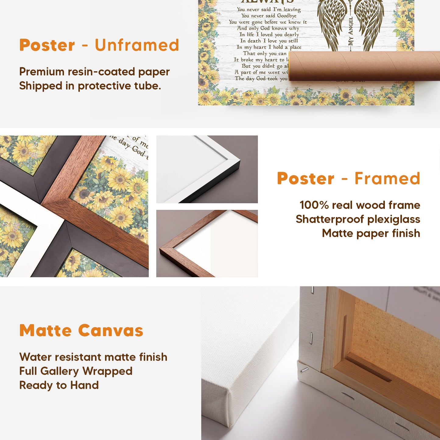 Missing You Always Custom Date & Name Sunflower Poster