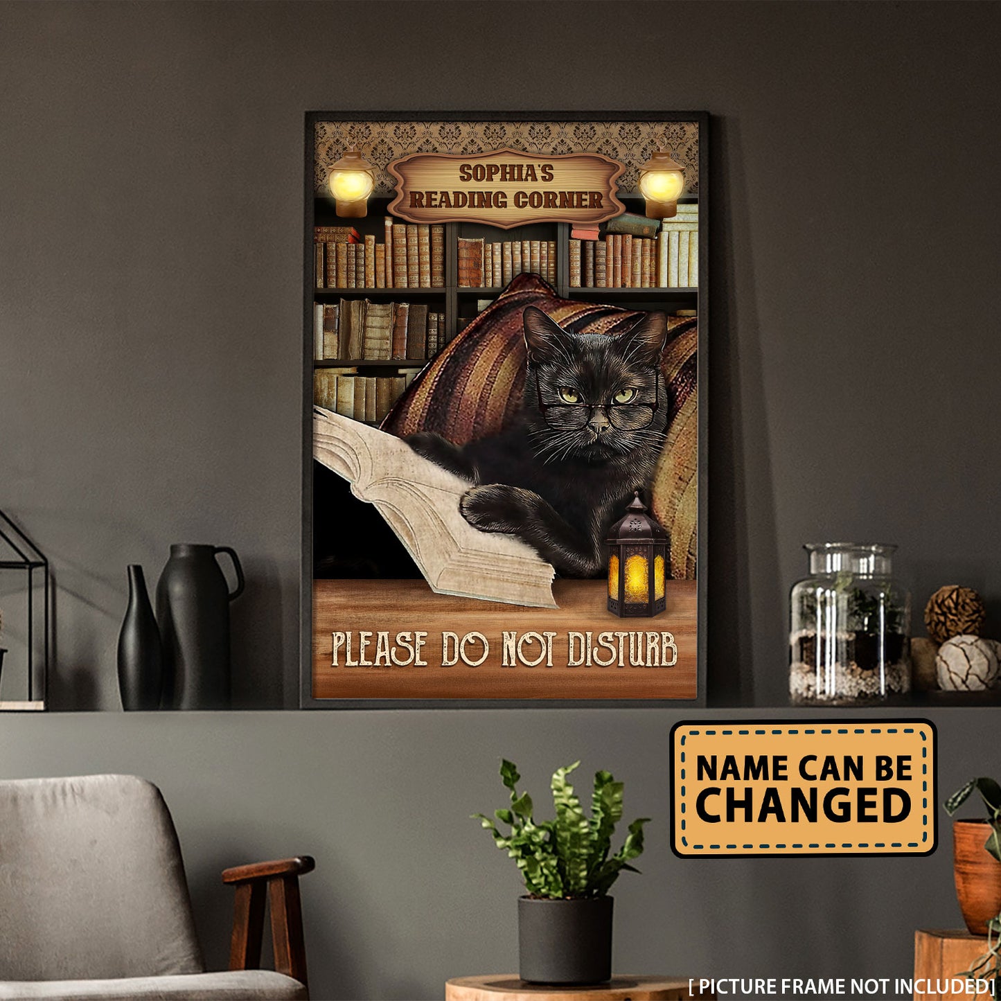 Book Cat Reading Corner - Personalizedwitch Poster For Bookworm