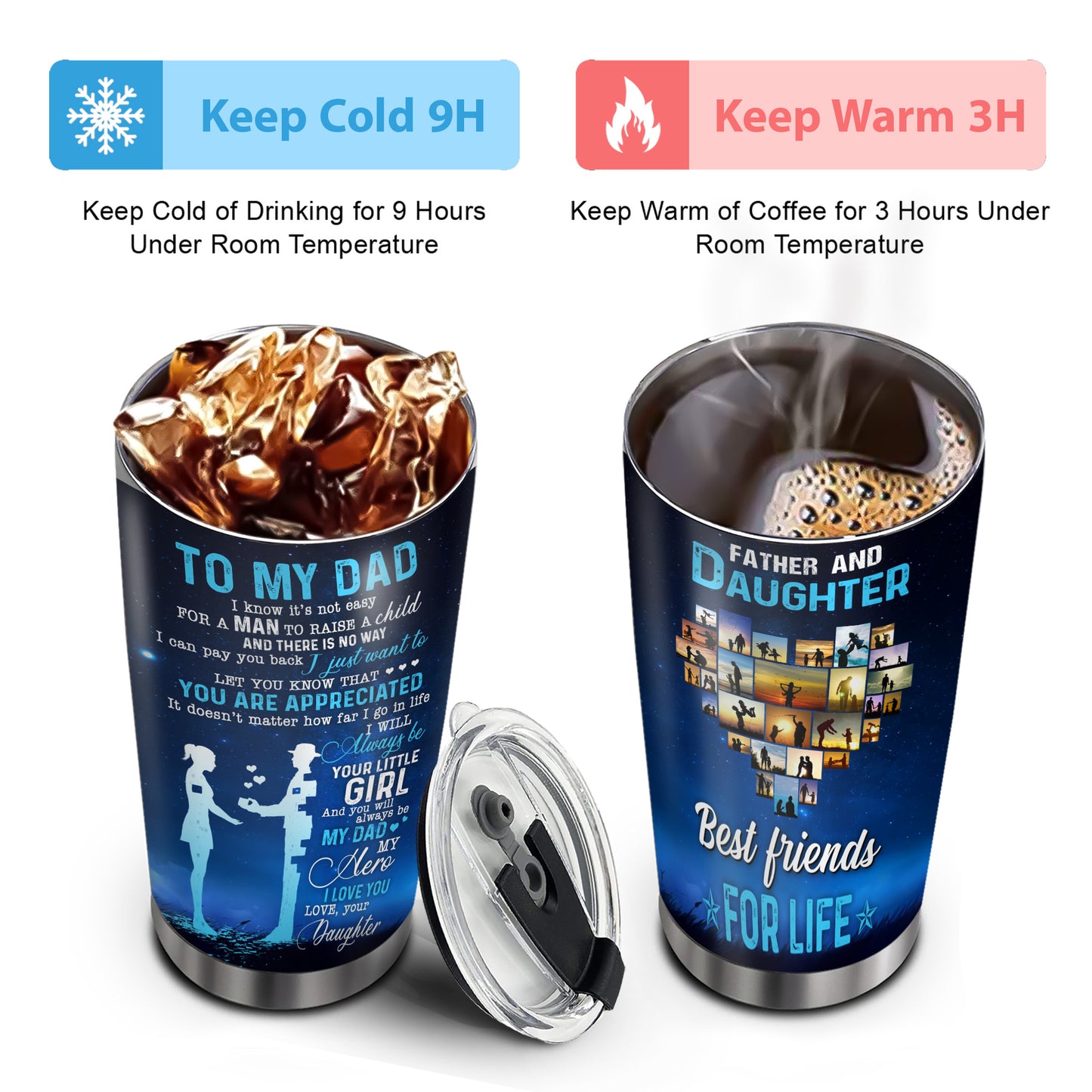 Daughter To My Dad You Will Always Be My Dad My Hero 20Oz Tumbler