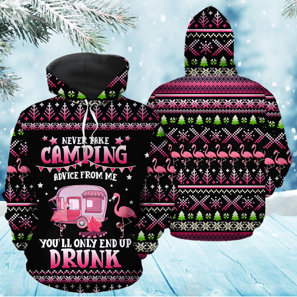 Flamingo Camping T0411 - All Over Print Unisex Hoodie