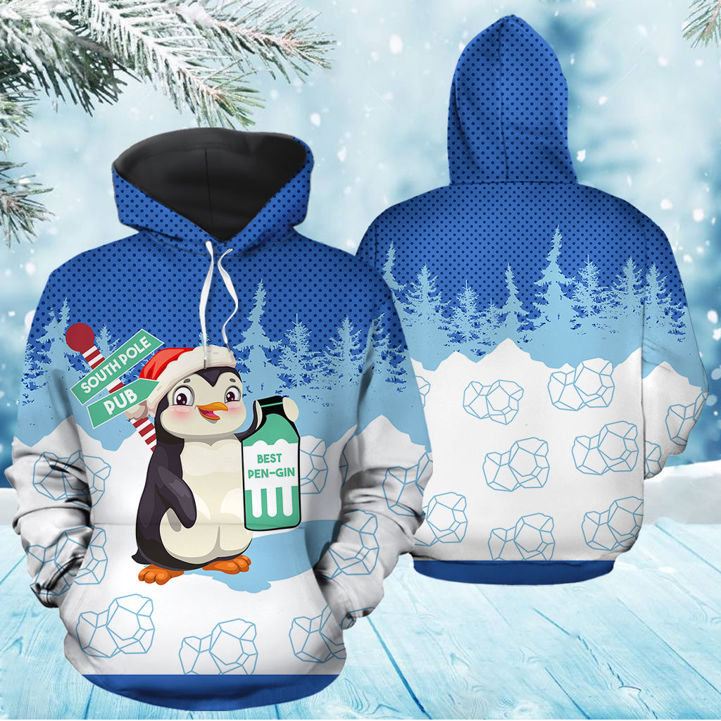 Penguin North Pole T1610 - All Over Print Unisex Hoodie