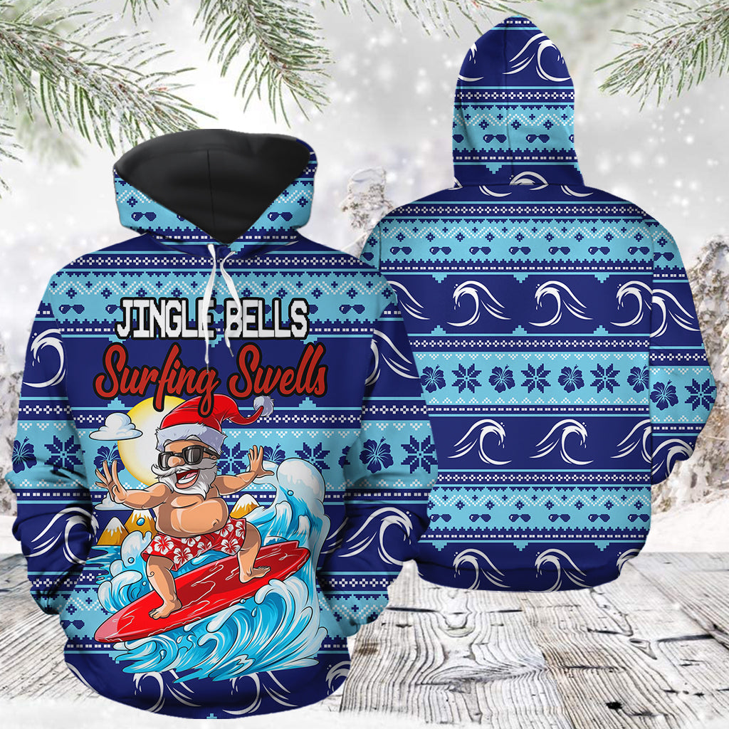 Santa Surfing T2010 - All Over Print Unisex Hoodie