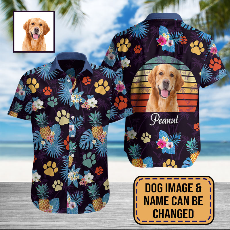 Custom Vintage Tropical Dog - Hawaiian Shirt Personalizedwitch For Dog Lover