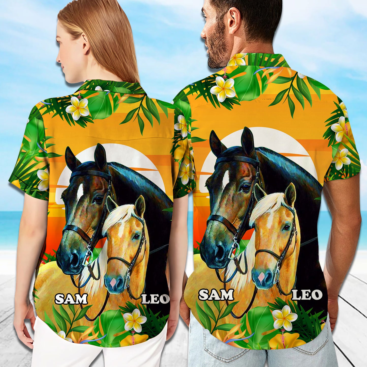 Horse Couple Custom Name Matching Hawaiian Shirt Personalizedwitch For Couple