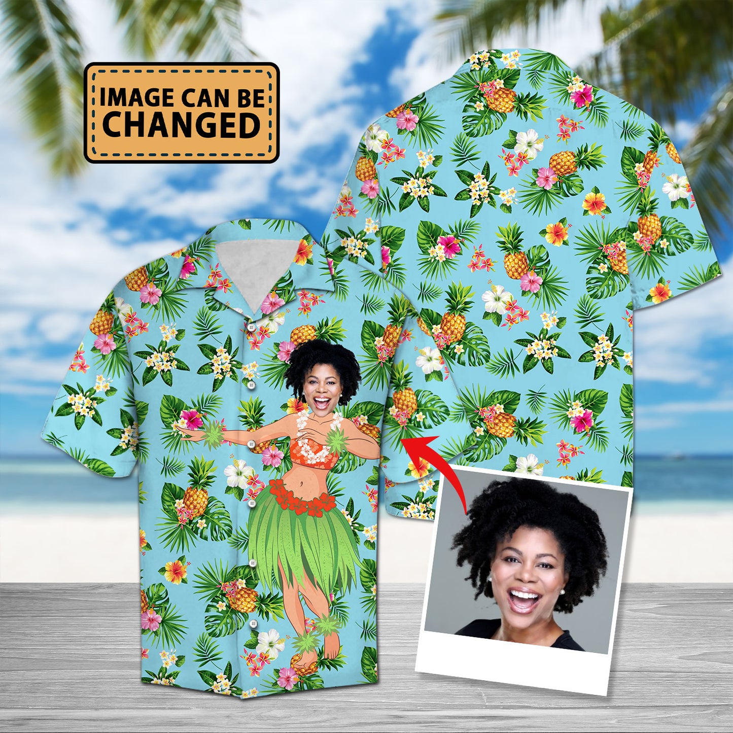 Couple Custom Face Island Girl - Hawaiian Shirt Personalizedwitch
