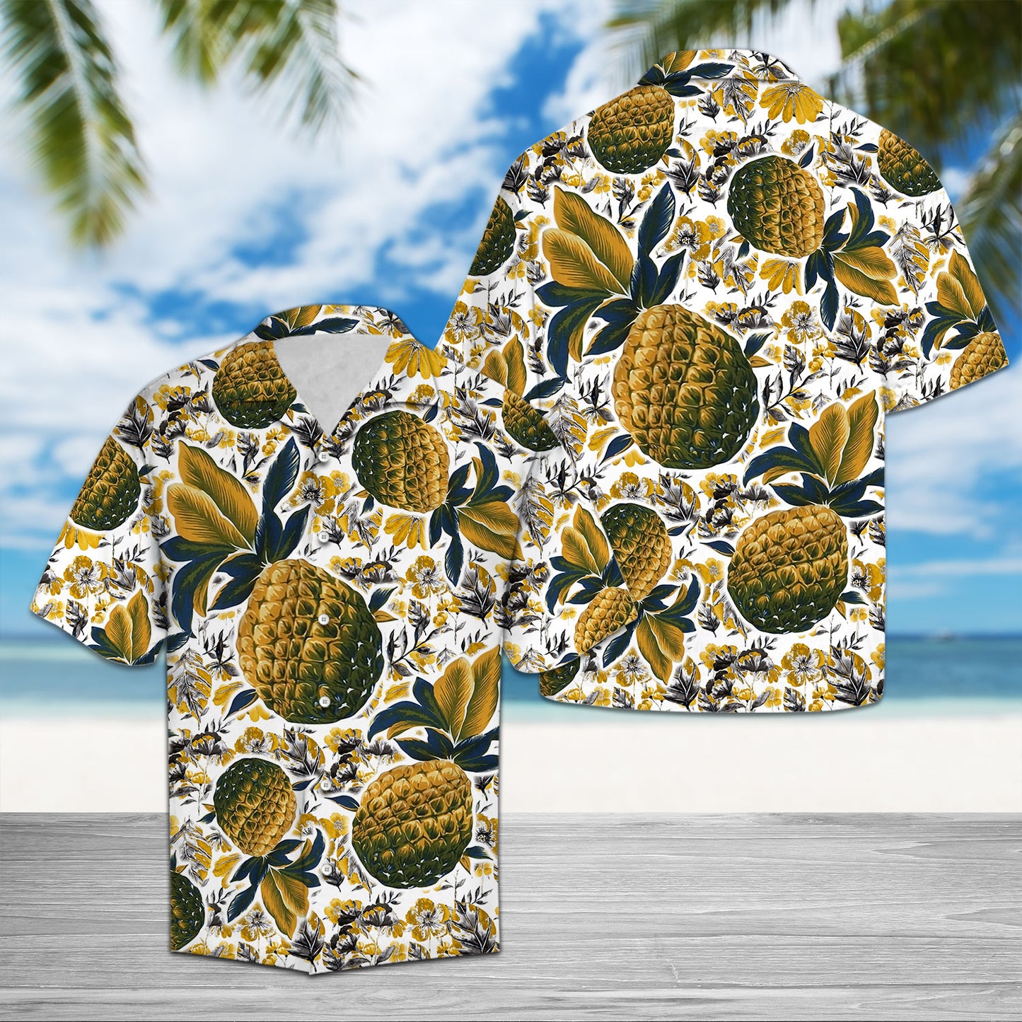 Vintage Pineapple Beach - Hawaiian Shirt Personalizedwitch