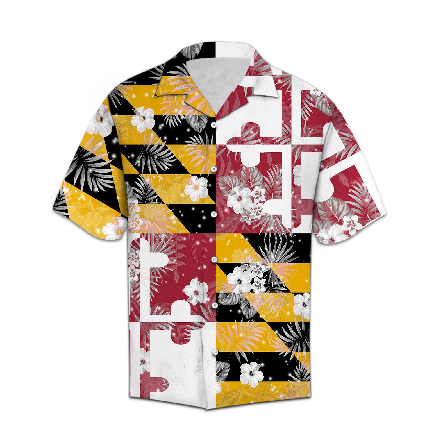 Maryland Flag Nautical Shells / Hawaiian Shirt