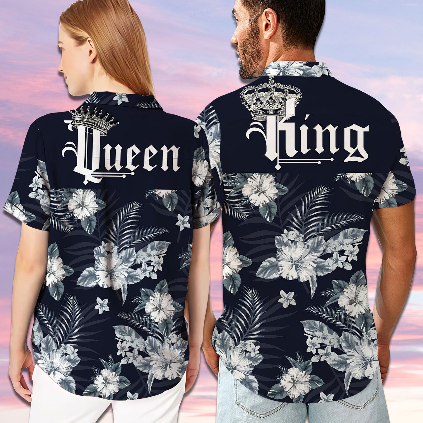 Royal King and Queen Matching Hawaiian Shirt Personalizedwitch For Couple