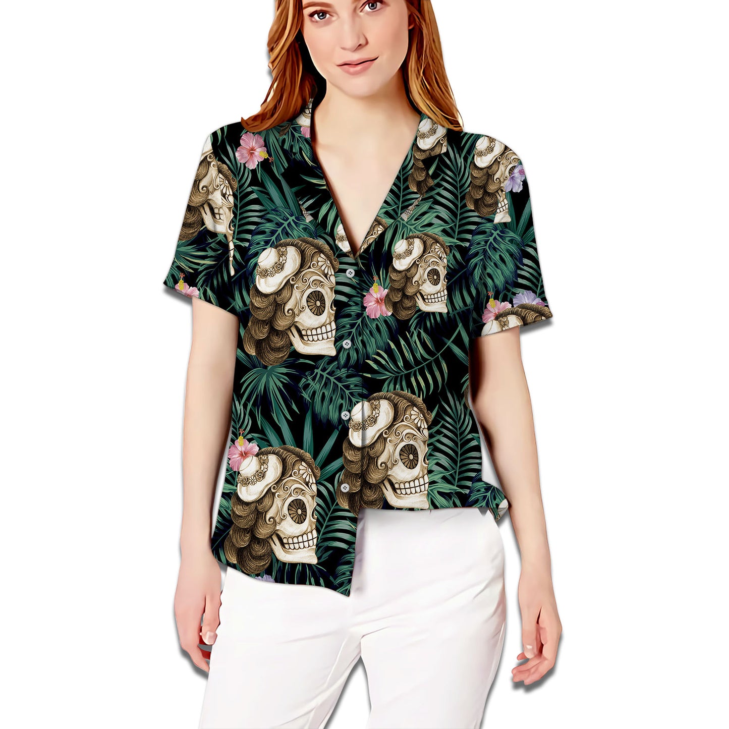 Skull Couple From Our First Kiss Till Our Last Breath Matching Hawaiian Shirt