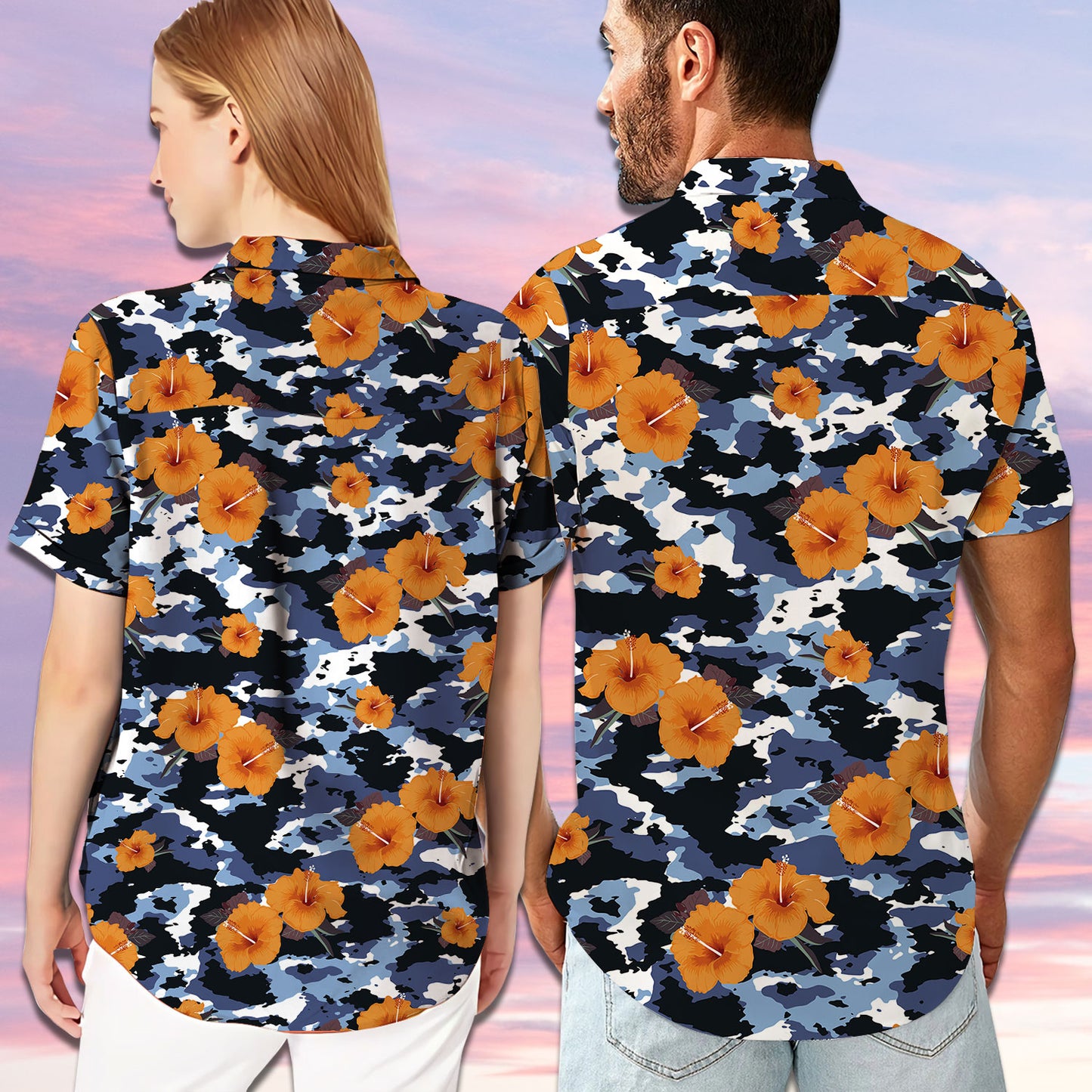 Hunting Her Buck His Doe Camo Pattern Matching Hawaiian Shirt Personalizedwitch For Couple