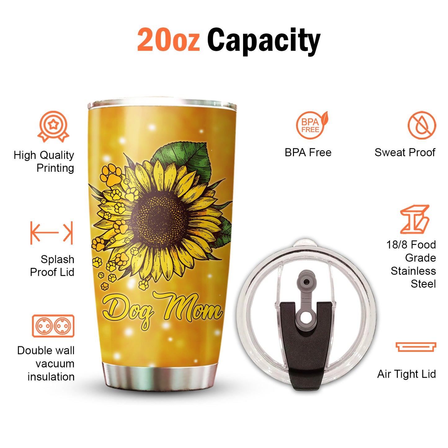 Sunflower Dog Mom 20Oz Tumbler